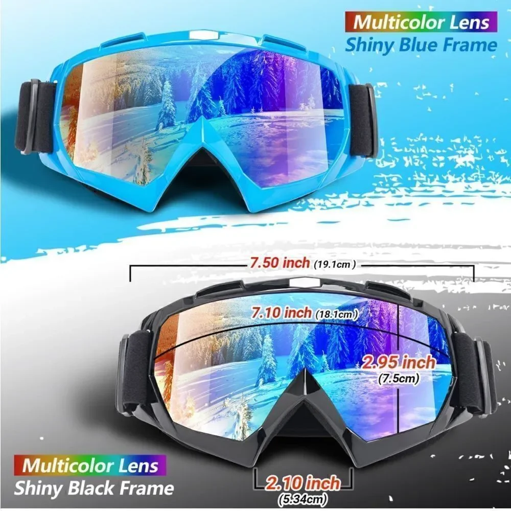 Black and Blue Ski Goggles Unisex 2 pairs